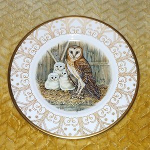 Edward Marshall Boehm Owl Plate Fine Bone China Barn Owl EUC